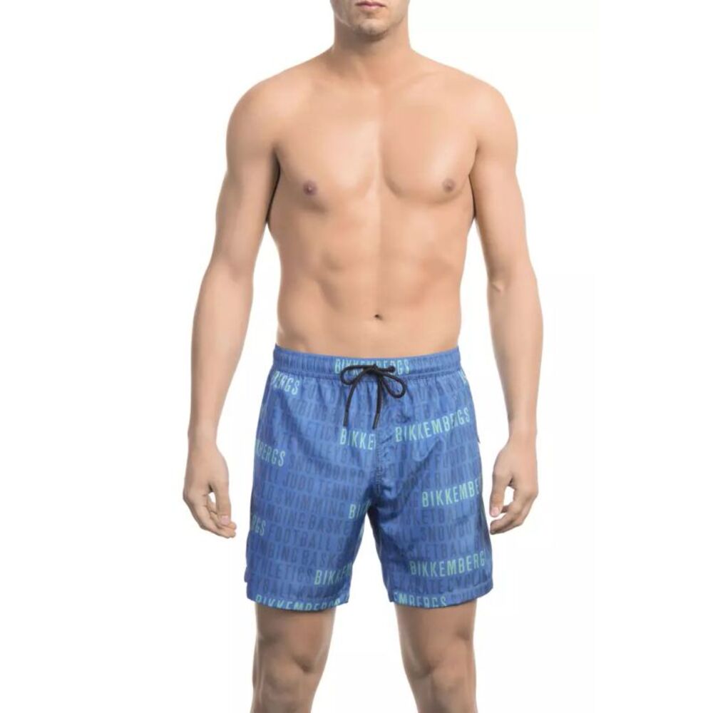 Bikkembergs Blue Polyester Men Swim Men's Short